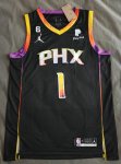 NBA 1 Booker Phoenix Suns noir 2022-23 Statement Edition Maillot imprimé